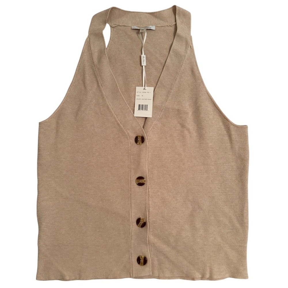 NWT Vila Milano Sleeveless Sweater Button Down Top Women’s Size Medium